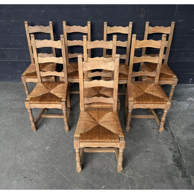 Oak Farmhouse Dining Chairs, 1925, Set of 8 For Sale - Image 17 of 18