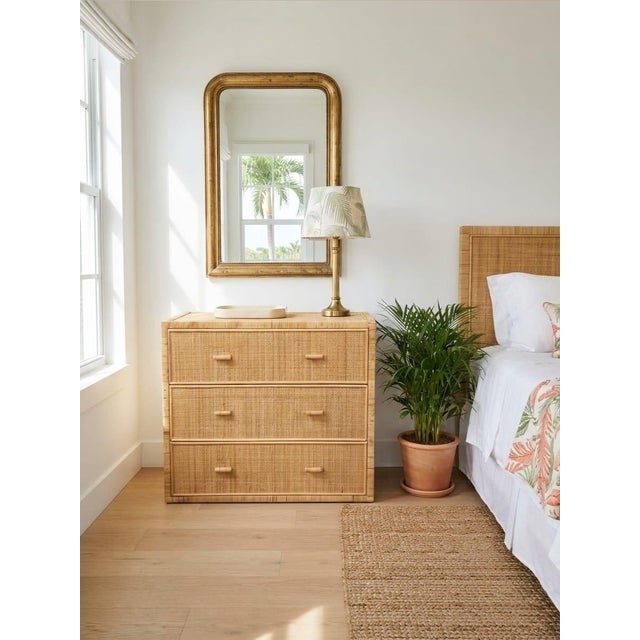 Vintage Palm Beach Style Woven Wicker & Pencil Reed 3-Drawer Chest For Sale - Image 12 of 12