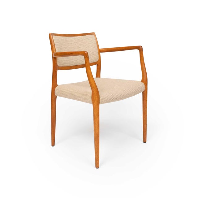 Niels Moller Vintage Niels Otto Møller #65 Arm Chairs in Solid Teak Set of 6 For Sale - Image 4 of 8