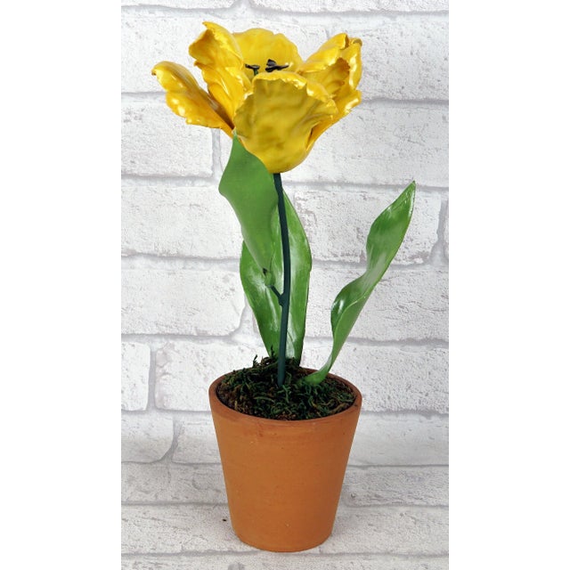 Ceramic Yellow Porcelain Parrot Tulip by Didier Gardillou For Sale - Image 7 of 7
