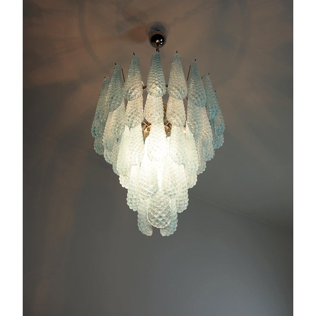 Magic Murano Blue Drops Chandeliers, 1980s, Set of 2 For Sale - Image 14 of 15