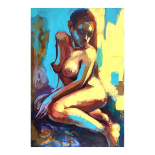 Victoria Nude Woman Original Painting Large Wall Decor by Artist Valeriya Serova For Sale
