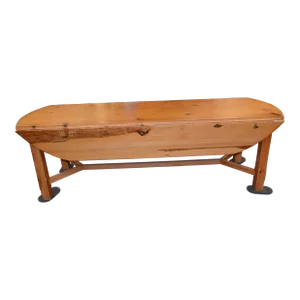 1950s Vintage Pine Wood Drop Leaf Dining Kitchen Farmhouse Irish Wake Table