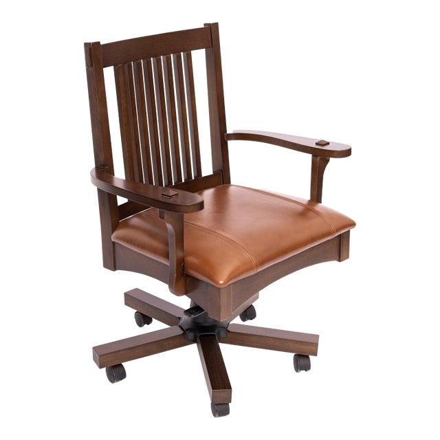 Arts and Crafts Mission Oak Office Chair Micheals Cherry For Sale