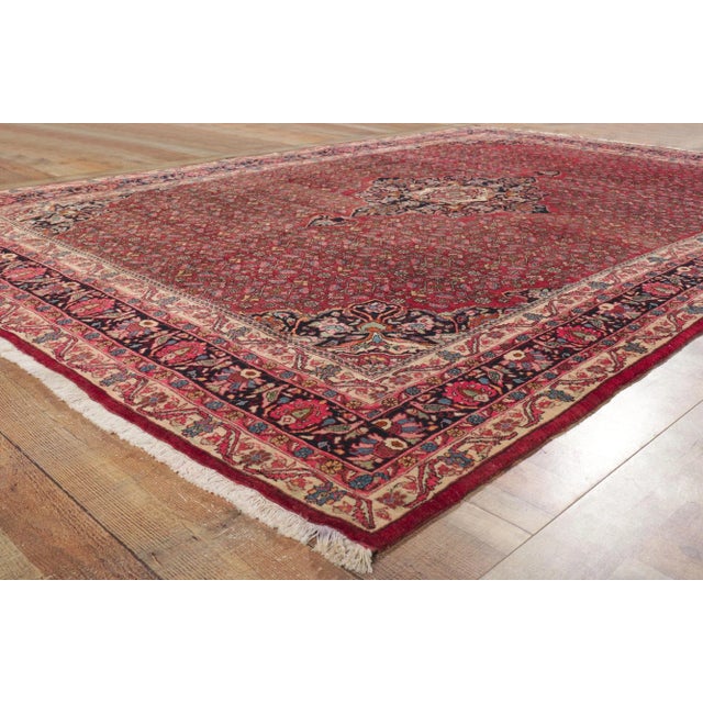 Textile Early 20th Century Antique Persian Bijar Rug, 07'05 X 11'00 For Sale - Image 7 of 11