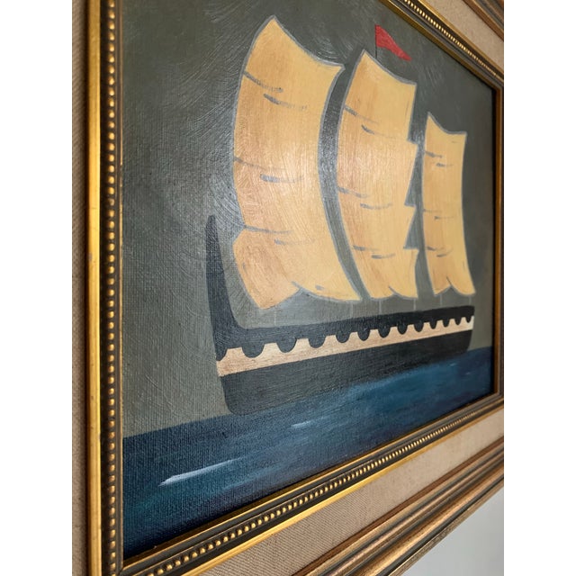 Textile Contemporary Impressionist Style Seascape Painting on Canvas, Framed For Sale - Image 7 of 7