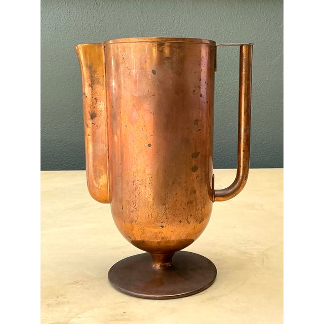 Vintage Deco Copper Pitcher For Sale In West Palm - Image 6 of 12