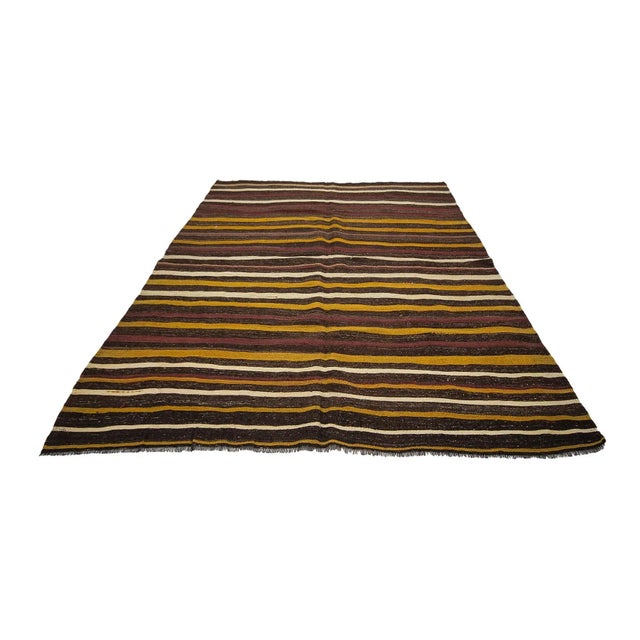 Handwoven vintage decorative kilim rug from Kars region of Turkey. Approximately 45-55 years old.In very good condition.