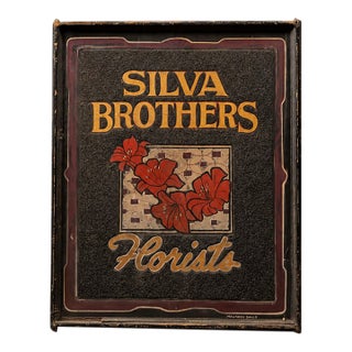 Vintage Silva Brothers Florists Double-Sided Schmaltz Sign For Sale