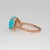 Blue 2.1Ct Sonoran Turquoise Ring With Natural Diamond Accents: Solid 14k Gold, Size 6.75 For Sale - Image 8 of 8