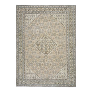 1970s Vintage Persian Handmade Wool Cotton Orange Area Rug For Sale