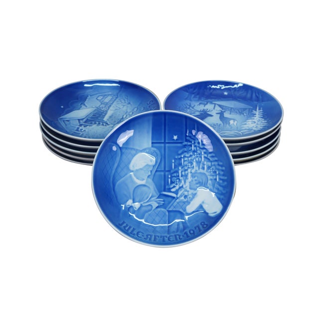 Thirteen piece Bing and Grondahl B&G Copenhagen porcelain plates. Made in Denmark. Set includes: Mors Dag 1978 Mother Day...