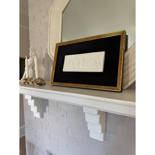 Traditional Mid 20th Century Framed Royal Copenhagen Bisque Porcelain Plaque Entitled Ages of Love. For Sale - Image 3 of 9