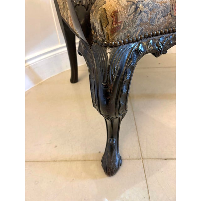 Antique Victorian Carved Mahogany Chippendale Style Ribbon Back Desk Chair, 1860 For Sale - Image 15 of 16