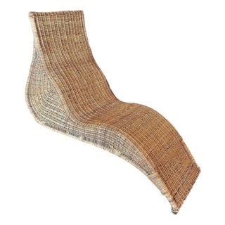Karl Malmvall for Ikea 'Karlskorna' Rattan Lounger 1990s For Sale