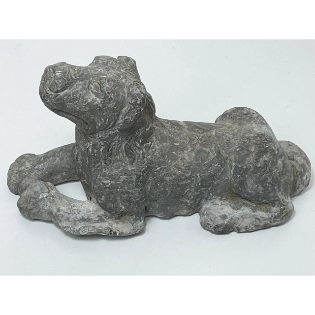 Traditional Small Early Georgian Lead Hound Dog Sculpture – c.1760 Architectural Outdoor Garden Ornament in the Manner of John Cheere For Sale - Image 3 of 12