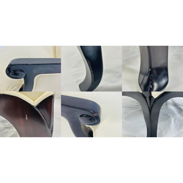 Christopher Guy French Regency Style Lounge Chair & Ottoman in Cream Upholstery For Sale - Image 11 of 18