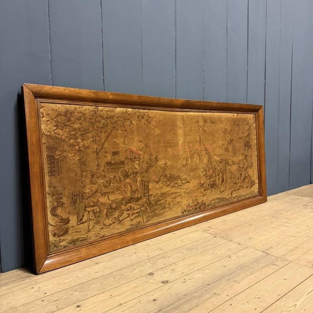 Large Woven Gobelin Tapestry in a Wooden Frame For Sale - Image 6 of 18