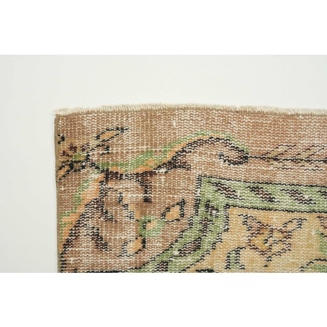 1970s Vintage Turkish Handmade Wool Cotton Brown Area Rug For Sale - Image 11 of 13