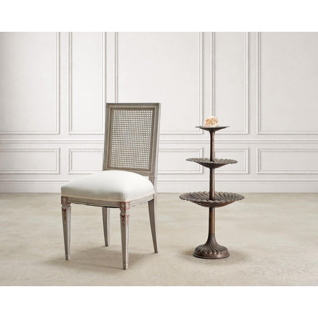 A beautifully hand-crafted bronze three-tiered dessert server, muffin stand, display, hors d' oeuvres service, or...
