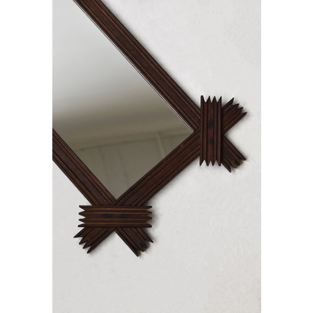 Antique Elongated Cross-Hatch Mirror, Circa Early 20th Century For Sale In New York - Image 6 of 18