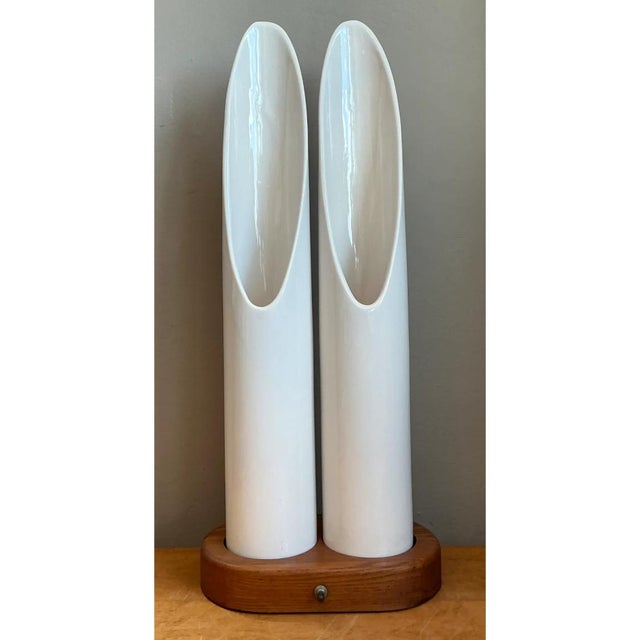 Late 20th Century Vintage Modernist Ceramic Tube Lamp For Sale - Image 5 of 12