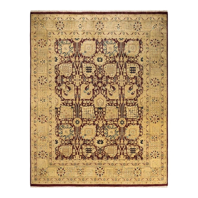 Vintage Traditional Hand Knotted Wool Area Rug, Red - 7'10" X 9'10" For Sale - Image 9 of 9