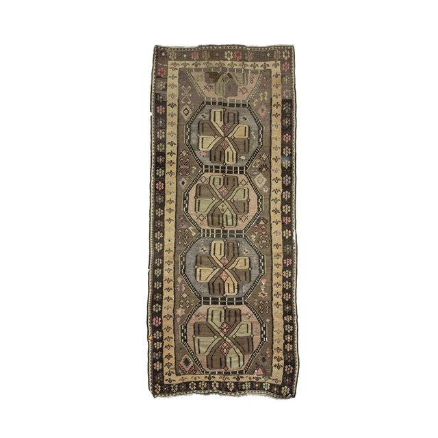 Textile Vintage Turkish Kars Kilim Rug For Sale - Image 7 of 7