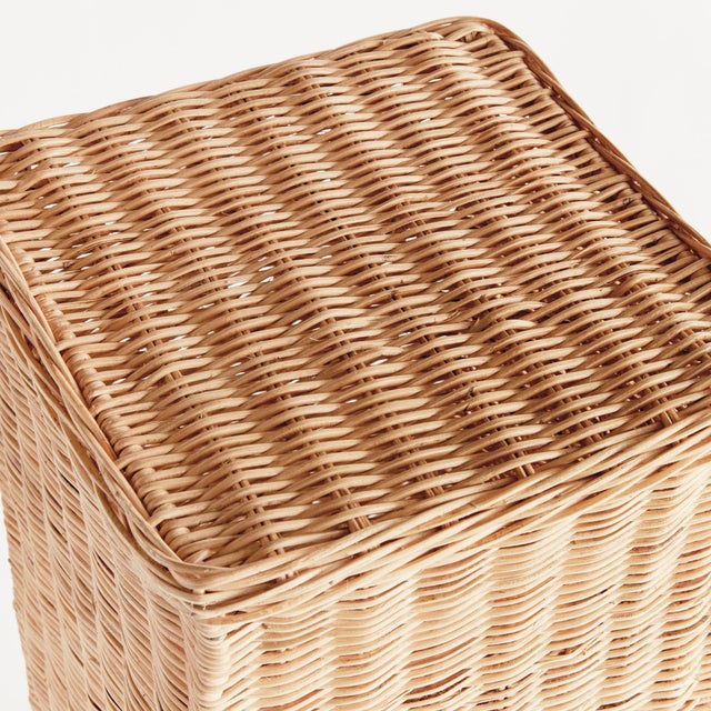 Kenneth Ludwig Chicago Charleston Rattan Pedestal Short For Sale - Image 4 of 5
