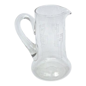 Vintage Art Deco Etched Glass Pitcher