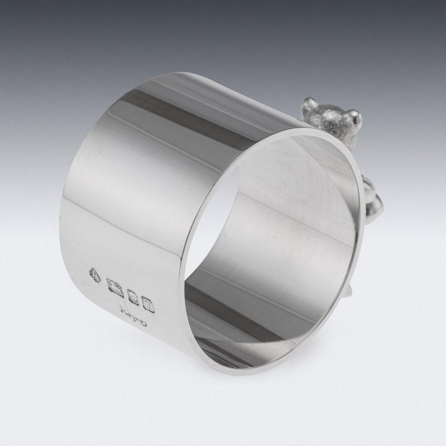 Metal 20th Century English Silver Napkin Ring from Asprey, London, 1993 For Sale - Image 7 of 10