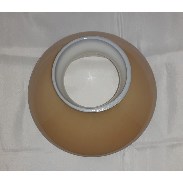 Mid 20th Century Glass Lamp Shade in Tan and Brown Chairish