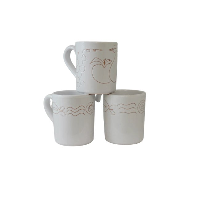 Contemporary 1970s Modern Pottery Mugs – Set of 3 For Sale - Image 3 of 5