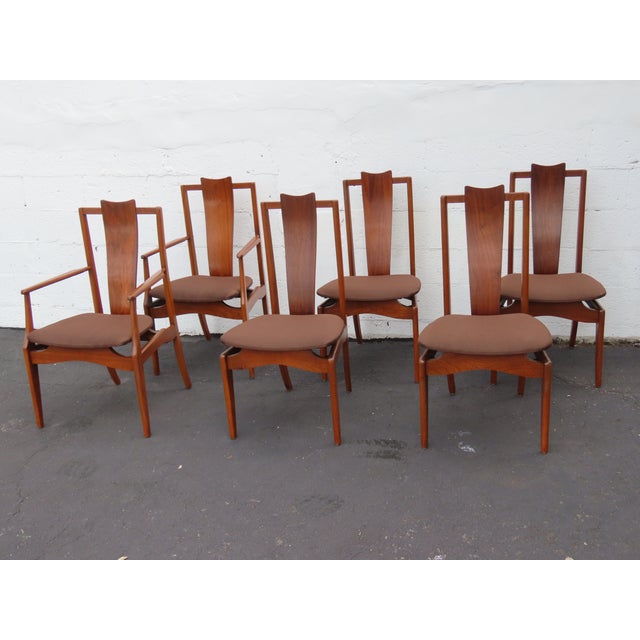 Young Manufacturing Young Furniture Mid Century Floating Top Sculptura Dining Table Six Chairs 6649 For Sale - Image 4 of 18