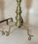 18th Century Pair of Turned 18th Century Peened Brass Wrought Iron Georgian Andirons 1700's For Sale - Image 5 of 15