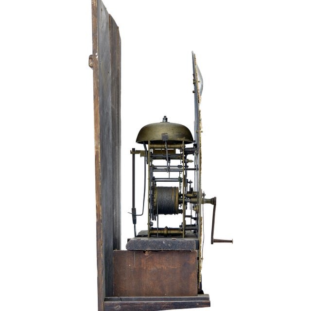 Wood Antique Long Case Clock in Inlaid Mahogany by William Underwood, 1760 For Sale - Image 7 of 10