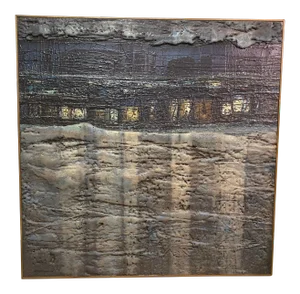 Original 1965 Eugene Bavinger Painting, Midnight Train 45”