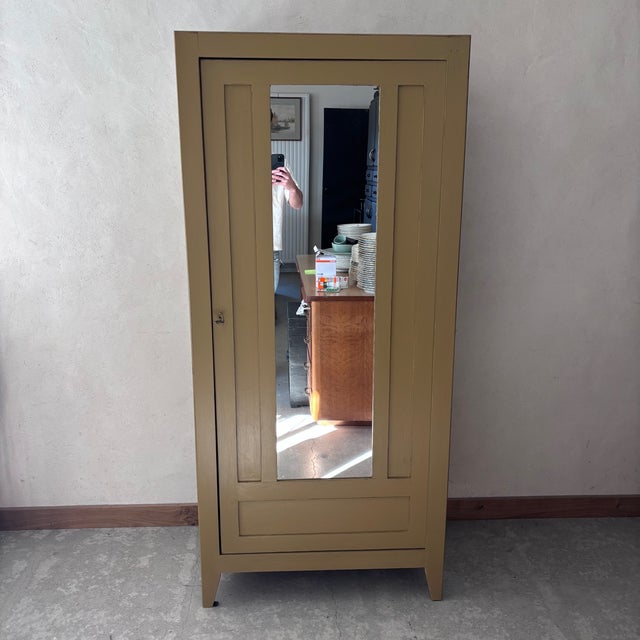 Wardrobe with Mirror in Whisky-Colored Wood For Sale - Image 6 of 6