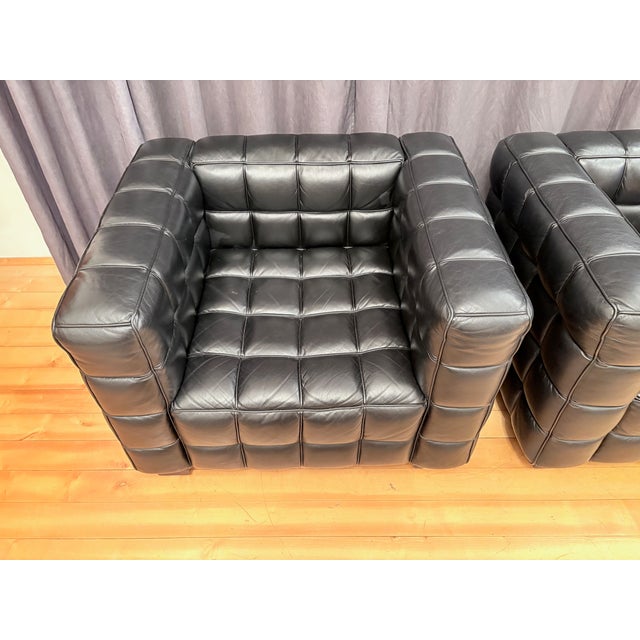 Black Kubus 8020 Armchairs by Josef Hoffmann for Wittmann, Austria, 1980s, Set of 2 For Sale - Image 8 of 18
