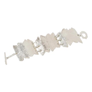 Biche de Bere Paris Brutalist Silver Plate Link Bracelet For Sale