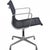 Charles Eames EA108 office chair with a swivel base, upholstered in black mesh, and with armrests and a base of chrome-...