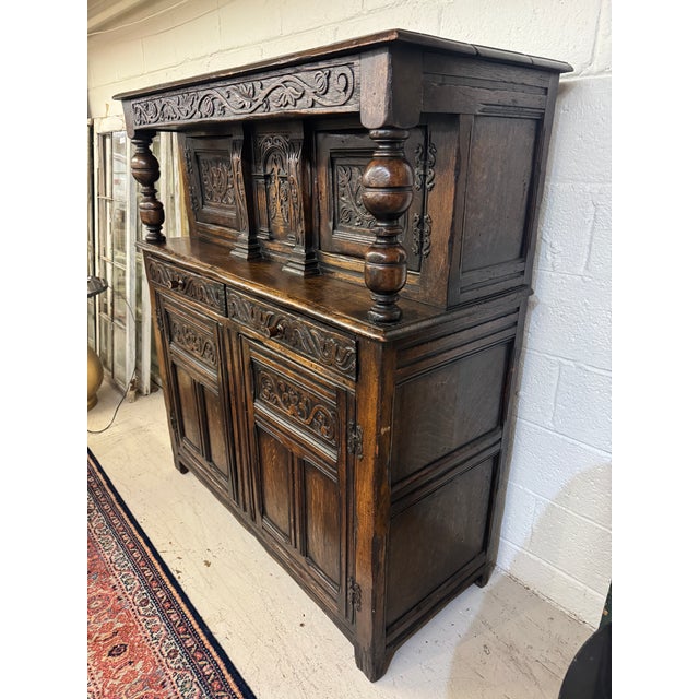 Wood Late 19th Century Jacobean Style Carved Cupboard For Sale - Image 7 of 10