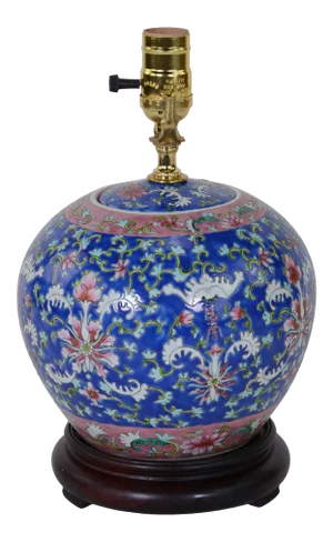 Chinese Famille Rose Porcelain Jar Table Lamp