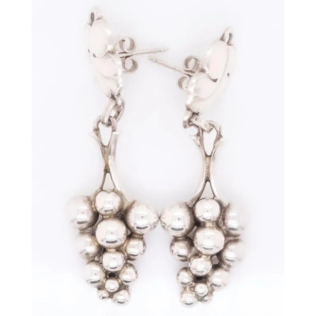 Vintage Georg Jensen Sterling Silver "Grapes" Screwback Earrings No. 40 - 2 Pieces For Sale - Image 9 of 12