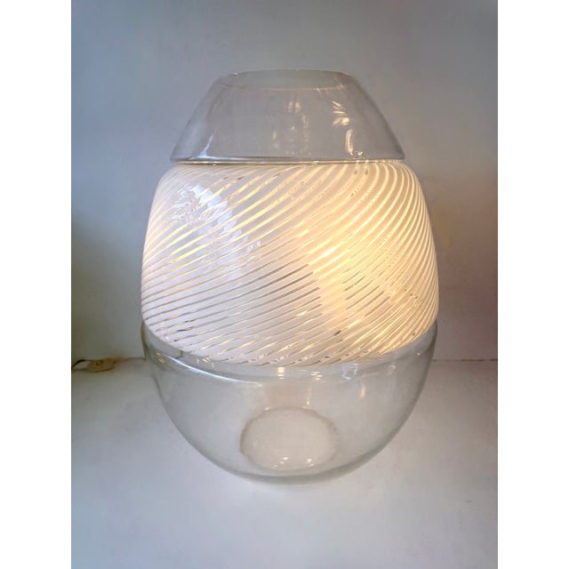 1970s Lt 353 Egg Lamp Vase Murano Glass by Mazzega For Sale - Image 10 of 12