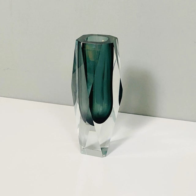 Gray Mid-Century Modern Italian Gray Murano Glass Vase, 1970s For Sale - Image 8 of 13