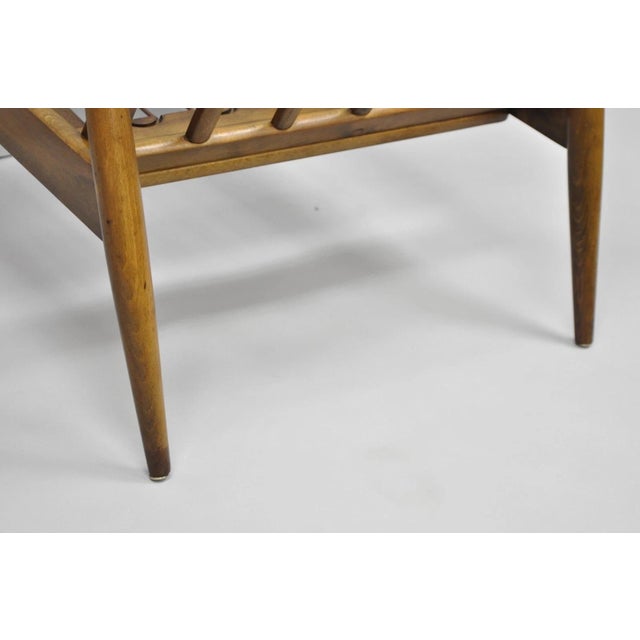 Vintage Mid Century Modern Danish Style Sculptural Walnut Lounge Arm Chair For Sale - Image 13 of 17