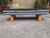 Bench in Electric Grey Velvet with Conical Wooden Legs, 1990s, in Very Good conditions. Designed 1990 to 1999