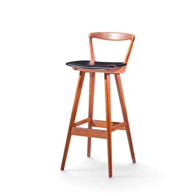Rosengren Hansen for Brande Møbelfabrik Mid Century Teak Barstools - Set of 4 For Sale In Chicago - Image 6 of 11