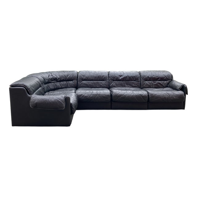 Modular Leather Sofa from Dreipunkt International, 1970s, Set of 5 For Sale